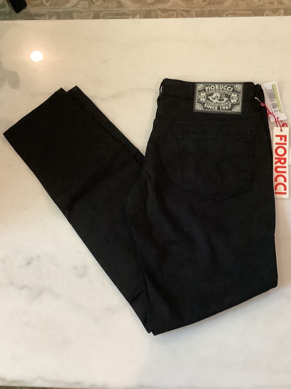 Fiorucci Slim Straight Black Denim Jeans, Brand New
